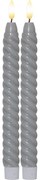 Flamme Swirl Antique 2 db szürke LED viaszgyertya, magasság 25 cm - Star Trading