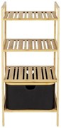 Fekete-natúr színű bambusz fürdőszobai polcos állvány 44x93,5 cm Ecori – Wenko