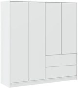 BASIT Gardróbszekrény Fehér Színben 195 cm