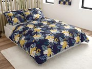 Mikroszálas ágyneműhuzat FLOWERISH sötétkék Ágyneműhuzat mérete: 2 db 70 x 90 cm | 200 x 220 cm