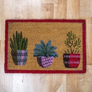 Festett kókusz lábtörlő 40x60 cm – Növény mintával