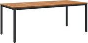 vidaXL Kültéri Asztal Természetes és fekete 200 x 90 x 75 cm