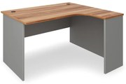 SimpleOffice ergonomikus asztal 140 x 120 cm, jobb, dió / szürke