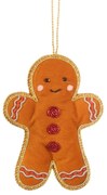 Textil kézzel készített karácsonyfadísz 10 cm Gingerbread – Sass & Belle