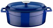 LAVA Metal Öntöttvas ovális fazék, kék, 4,8 l,átmérő 29 cm