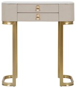 Bézs-aranyszínű konzolasztal márvány dekoros asztallappal 40x70 cm Beauty – Mauro Ferretti