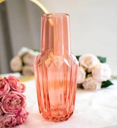 Magas üveg virágváza Crystal lazac 37 x 9,5 cm ajándék