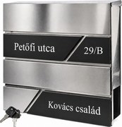 Rozsdamentes (INOX) fém postaláda, gravírozott felirattal "4"