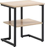 HOMCOM 2-szintes mellékasztal kávézó asztal nappali hálószoba irodai modern stílus 45x35x48 cm természetes | Aosom
