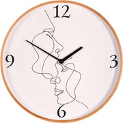 Falióra – 40 cm átmérő, MDF és fa keret, arc mintával