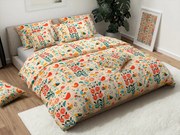 RETRO BIRD színes pamut ágyneműhuzat Ágyneműhuzat mérete: 70 x 90 cm | 140 x 200 cm