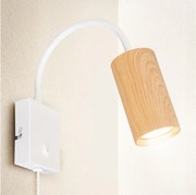 Brilagi - Állítható fali lámpa SELE 1xGU10/30W/230V fehér/tölgy dekor