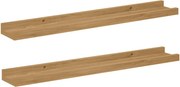 vidaXL Falpolc polcokkal tárolóval 2 pcs Barna 60 x 9 x 3 cm Faanyag