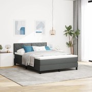 Boxspring ágy matraccal Sötétszürke 140 x 200 cm szövet