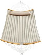 2 személye kemping függőágy párnával, 200x140 cm, max 225 kg, krém bézs színű