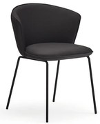 Fekete kárpitozott étkezőfotel szett 2 db-os Add – Teulat