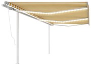 sárga-fehér automata szélérzékelős és LED-es napellenző 6x3,5 m