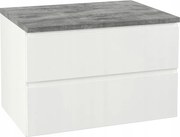 Fürdőszoba szekrény fehér 80x50 akasztós pulttal mosdó alá komód