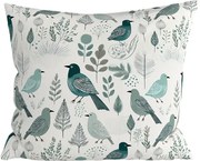 Polipamut párnahuzat LEAFBIRD POLY 45x45 cm, fehér-zöld