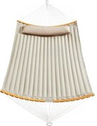 2 személye kemping függőágy párnával, 200x140 cm, max 225 kg, krém bézs színű