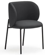 Fekete kárpitozott étkezőfotel szett 2 db-os Mogi – Teulat