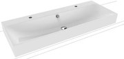 Mosdó lapra Kaldewei SILENIO 120x46 cm fehér színben fényes felülettel két nyílással a csaptelep számára 906406043001