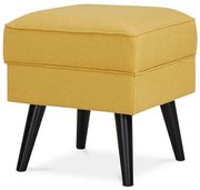 Lábtartó Zsámoly, sárga szövet kárpittal, bükkfa lábakkal