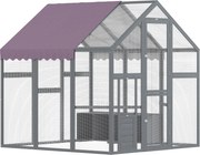PawHut Tyúkfuttató 1,7x1,8x1,8 m Zárható Tannin Fa Tyúkól Vízálló, UV-ellenálló Tetővel Szabadtéri Baromfi Fészek Tyúkfuttatás 6-8 Tyúknak, Kacsáknak,