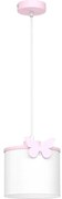 Gyerek csillár zsinóron SWEET 1xE27/15W/230V fehér/rózsaszín/pillangó
