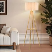 Brilagi - Állólámpa NORDIC WAVE 1xE27/15W/230V fa/lenvászon