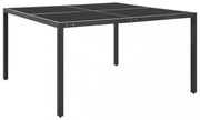 atracitszürke acél és üveg kerti asztal 130 x 130 x 72 cm