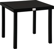 Outsunny 4 Fős Kerti Asztal - Alumínium Kerti Bútor, Kültéri Étkezőasztal, Könnyen Karbantartható Műanyag - Fekete, 78 x 78 x 74 cm | Aosom