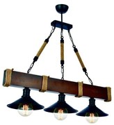 Csillár láncon KUTUK 3xE27/60W/230V barna