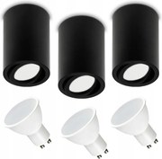 Falra szerelhető halogén lámpatest GU10 Led mozgatható mennyezeti fekete GU10 7W