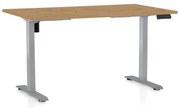OfficeTech B állítható magasságú asztal, 120 x 80 cm, szürke alap, köves tölgy