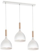 Csillár zsinóron NOAK WOOD 3xE27/15W/230V fehér/bükkfa