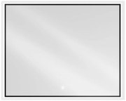 Mexen Erma megvilágított fürdőszobai tükör 100 x 80 cm, LED 6000K, anti-pára, fekete szegély - 9814-100-080-611-70
