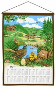 Vadászati textil naptár 2024 pálcával , 45 x 65 cm