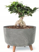 Virágtartó kerek 39 cm szürke tál láb betét