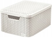 Krémszínű fedeles műanyag tárolódoboz 29x39x19 cm Style – Curver