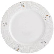 Karácsonyi dombor mintás hópelyhes porcelán desszertes tányér - 20 cm - Winter Glow