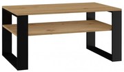 LAUREN 2 dohányzóasztal polccal - artisan tölgy / fekete