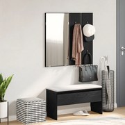 Előszoba Bútorkészlet Fekete Tölgy Műanyagból