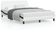 fehér és fekete műbőr ágykeret Dover 120 x 200 cm