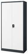 Zárható takarítószekrény DAWID 900 x 1850 x 450 mm, antracit-fehér