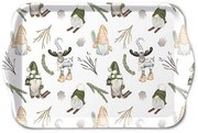 Karácsonyi műanyag konyhai kis tálca 13x21 cm Forest gnomes