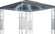 vidaXL antracitszürke pavilon LED fényfüzérrel 300 x 300 cm