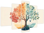 Kép – Duális fa pillangóval (150x105 cm)