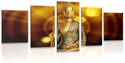 5 részes kép Buddha absztrakt háttérrel