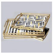 KÉSZLET 2x Dekoratív tálca 40x30/35x25 cm arany